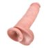 King Cock 11 - Dildo sa vakumskim postoljem i testisima (28cm) - prirodno