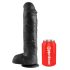 King Cock 11 - veliki dildo sa testisima i vakumskom bazom (28cm) - crni