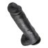 King Cock 11 - veliki dildo sa testisima i vakumskom bazom (28cm) - crni
