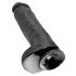 King Cock 11 - veliki dildo sa testisima i vakumskom bazom (28cm) - crni