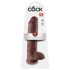 King Cock 11 - veliki dildo sa vakuum osnovom i testisima (28cm) - braon