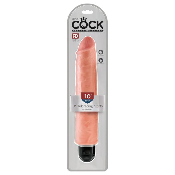 Kralj Cock 10 Stiffy – vodootporni, realistični vibrator (25cm) - prirodna boja