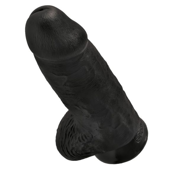 King Cock 9 Chubby - crni dildo sa testisima i vakumom (23cm)