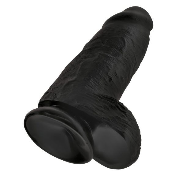 King Cock 9 Chubby - crni dildo sa testisima i vakumom (23cm)