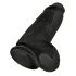 King Cock 9 Chubby - crni dildo sa testisima i vakumom (23cm)