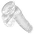 King Cock Clear 6 - mali dildo sa vakumskom bazom i testisima (15 cm)