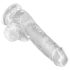 King Cock Clear 6 - mali dildo sa vakumskom bazom i testisima (15 cm)