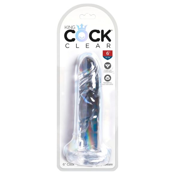 King Cock Clear 6 - dildo sa vakuumom (15cm)