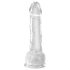 King Cock Clear 7 - dildó sa testisima i vakumskom bazom (18 cm)