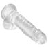 King Cock Clear 7 - dildó sa testisima i vakumskom bazom (18 cm)