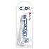 King Cock Clear 8 - prozirni dildo sa testisima i vakuumskom bazom (20cm)