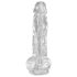 King Cock Clear 8 - prozirni dildo sa testisima i vakuumskom bazom (20cm)