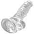 King Cock Clear 8 - prozirni dildo sa testisima i vakuumskom bazom (20cm)