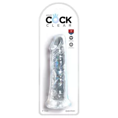   King Cock Clear 8 - dildo sa velikom vakuumskom čašom (20 cm)