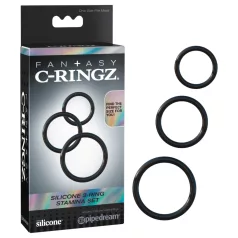 Pipedream - Fantasy C-Ringz - trio prstenova za penis (crni)
