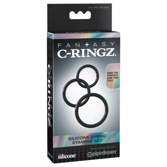Fantasy C-Ringz - Set prstenova za penis (crni)