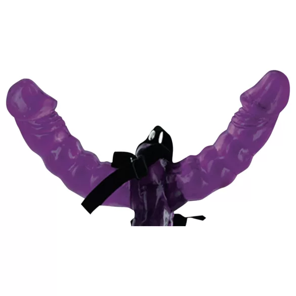 Fetish - dupli strap-on dildo s pojasom (crna)