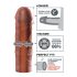 X-TENSION Mega 2 - realistični penis rukav (20.3cm) - tamna prirodna boja