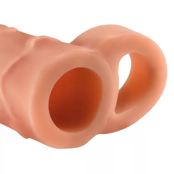 X-TENSION Perfect 1 - Penis prsten sa navlakom (17,7cm) - prirodna boja