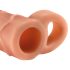 X-TENSION Perfect 2 - Prsten za penis sa navlakom (19cm) - prirodna boja