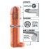 X-TENSION Perfect 2 - Prsten za penis sa navlakom (19cm) - prirodna boja
