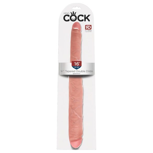 King Cock 16 Tapered - realistični dupli dildo (41cm) - prirodna boja