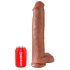 King Cock 15 - džinovski dildo (38cm) - tamna prirodna boja