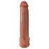 King Cock 15 - džinovski dildo (38cm) - tamna prirodna boja