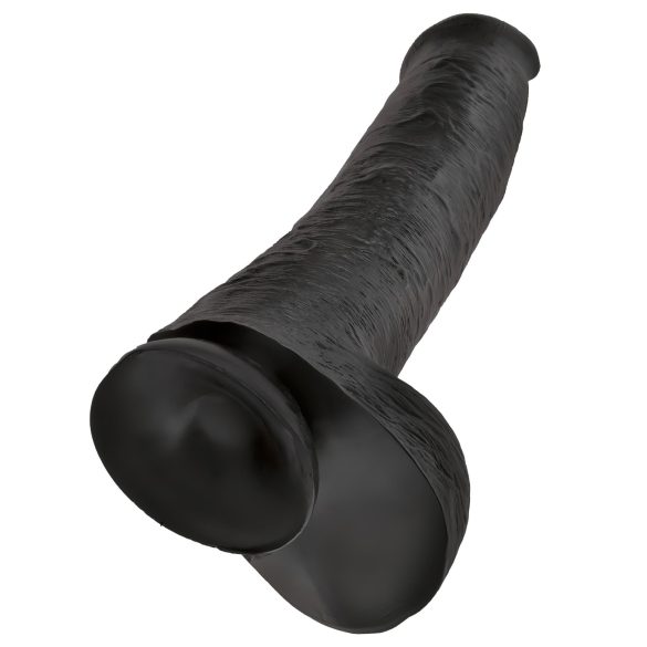 King Cock 15 - Crni dildo sa testisima i vakuum postoljem (38cm)