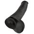 King Cock 15 - Crni dildo sa testisima i vakuum postoljem (38cm)