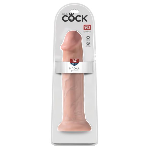 King Cock 14 - prirodni veliki dildo sa vakumom (36 cm)