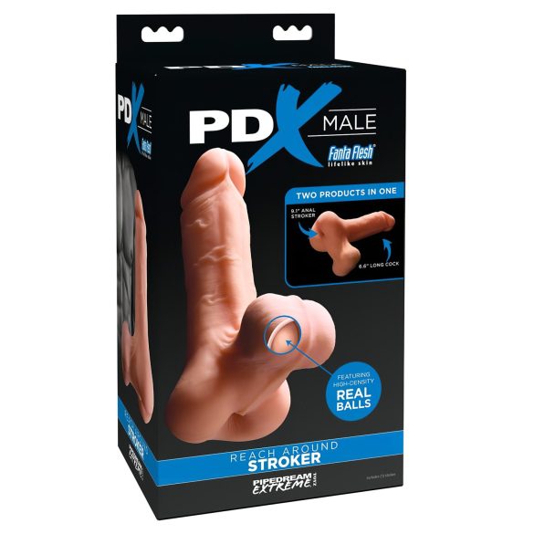 PDX Reach Around - 2u1 veštačka zadnjica i penis navlaka (prirodna)