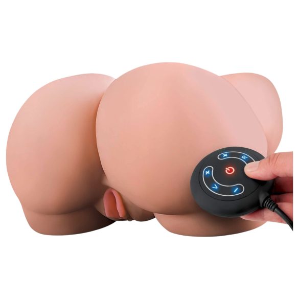 PDX Elite Milk Me Silly - vibrirajući torzo masturbator (prirodno)