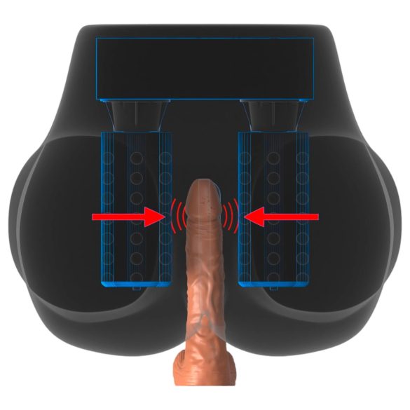 PDX Elite Milk Me Silly - vibrirajući torzo masturbator (prirodno)