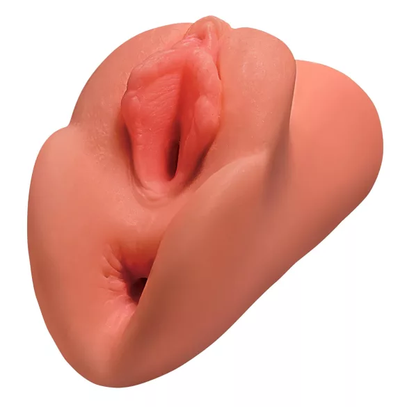 PDX Dvostruki Stroker - 2u1 realističan masturbator (tamniji ton)
