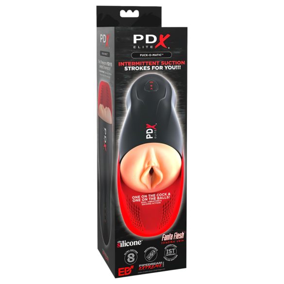 PDX Elite Fuck-O-Matic - punjena, usisna muška masturbator igračka sa baterijom