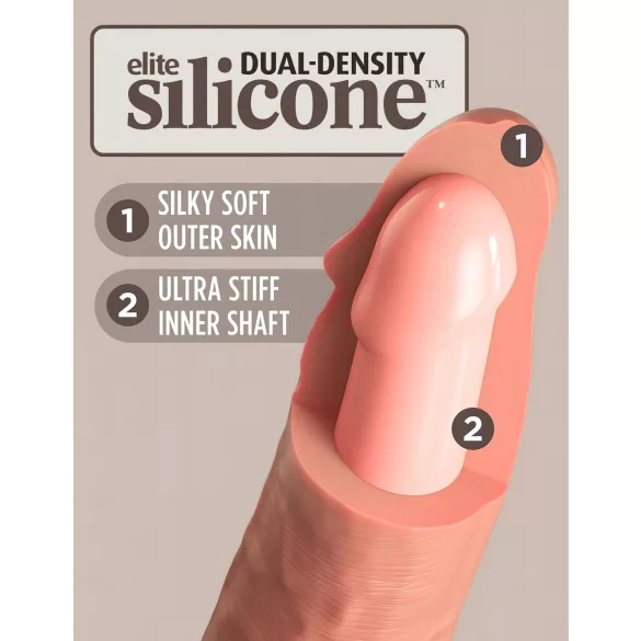 King Cock Elite 9 - sa vakumom, realistični dildo (23cm) - prirodna boja