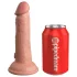 King Cock Elite 6 - vibrator sa vakuumskom čašom (15 cm) - prirodne boje
