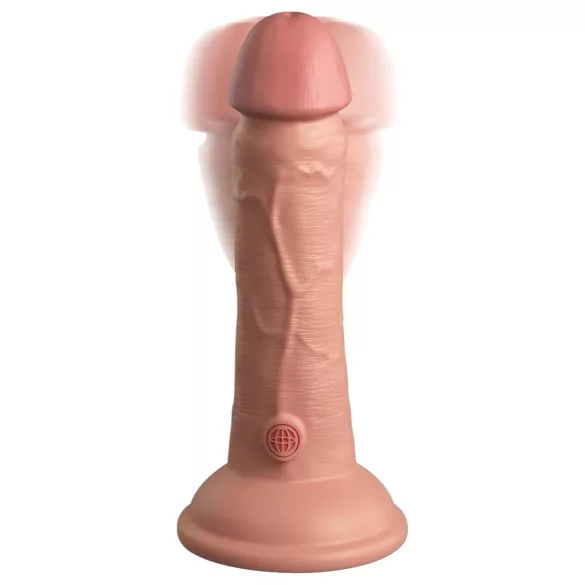 King Cock Elite 6 - vibrator sa vakuumskom čašom (15 cm) - prirodne boje