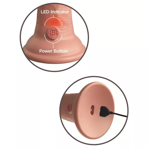 King Cock Elite 6 - vibrator sa vakuumskom čašom (15 cm) - prirodne boje