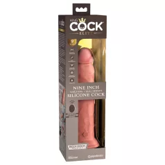   King Cock Elite 9 - vibrirajući dildo sa prijanjajućom bazom 23cm - prirodna boja