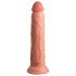 King Cock Elite 9 - vibrirajući dildo sa prijanjajućom bazom 23cm - prirodna boja