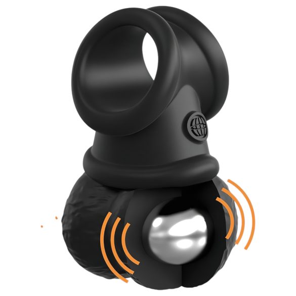 King Cock Crown Jewels - Vibrirajući Prsten za Penis (crni)