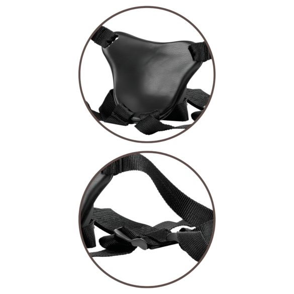 King Cock Elite Udobni Body Dock - pojas sa dildom (braon)