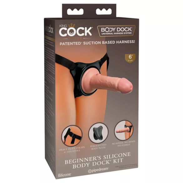 King Cock Elite Beginner's - намештајући дилдо (природни)