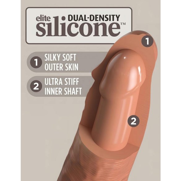 King Cock Elite Comfy - Podesivi Dildo sa Kaišem (tamno prirodna boja)