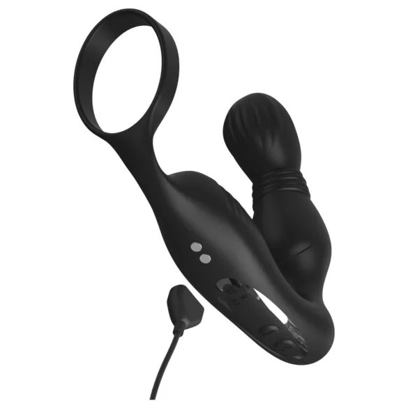 Anal Fantasy Elite - vibrirajući masažer prostate sa prstenom za penis (crni)
