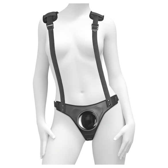 Body Dock - crni strap-on sa naramenicama