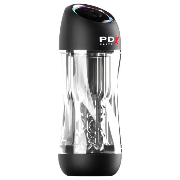 PDX ViewTube Pro - vakuum‑vibrirajući masturbator (crni)