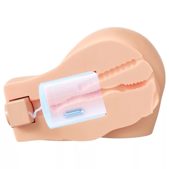 PDX Elite - vakuumski, vibrirajući 2-u-1 masturbator (natur)